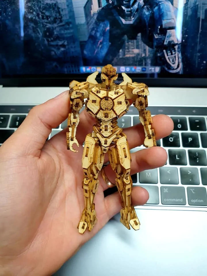 Wooden Robot Model