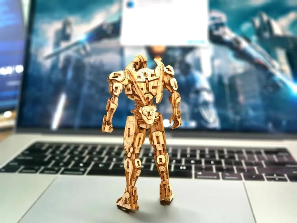 Wooden Robot Model